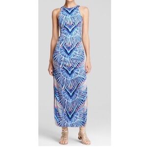 Mara Hoffman Rising Palm Blue Maxi Dress